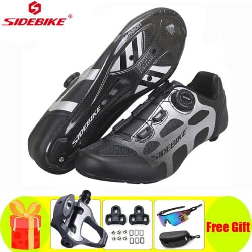 Sidebike 2021 New Carbon Fiber Road Cycling Shoes Men Women Bike Racing Athletic Bicycle Breathable Ultralight Sneakers