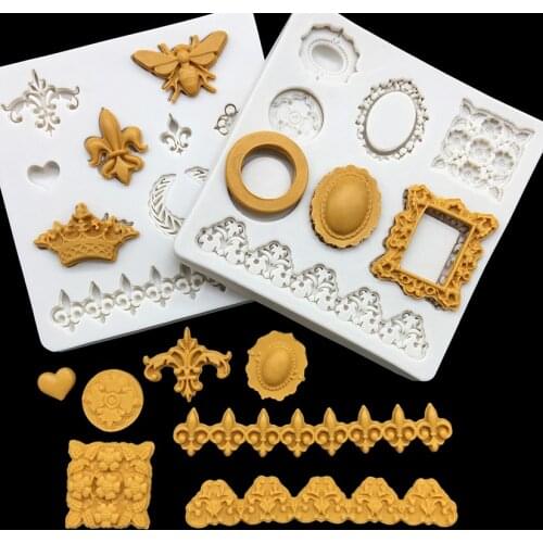Crown Butterfly Photo Frame Silicone Mold Sugarcraft Chocolate Cupcake Baking Mold Fondant Cake Decorating Tools
