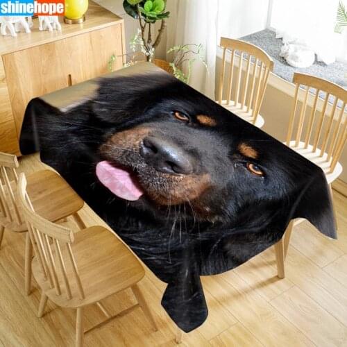 Animal Pattern Tablecloth Tibetan Mastiff Table Cloth Dustproof Washable Cloth Rectangular Table Cover for Home table Decor