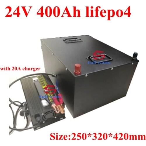 Waterproof 24V 400AH lifepo4 lithium Battery BMS for 4800W motorhomes Solar energy photovoltaic storage inverter + 20A Charger