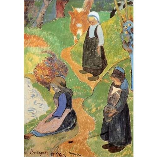 High quality Oil painting Canvas Reproductions In Brittany (1889) by Paul Gauguin hand painted