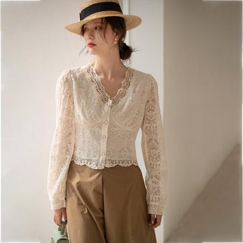 T-shirts Women Pearl Beading Long Sleeve 2021 New Spring Summer Autumn Women Casual Heavy Embroidery Elegant OL Style C2383