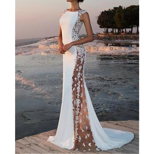 Women Elegant Vestidos Ladies Sexy Lace Patchwork Slim Fit Vogue Dress New Female Party Cocktail Long Dresses Formal Vestido