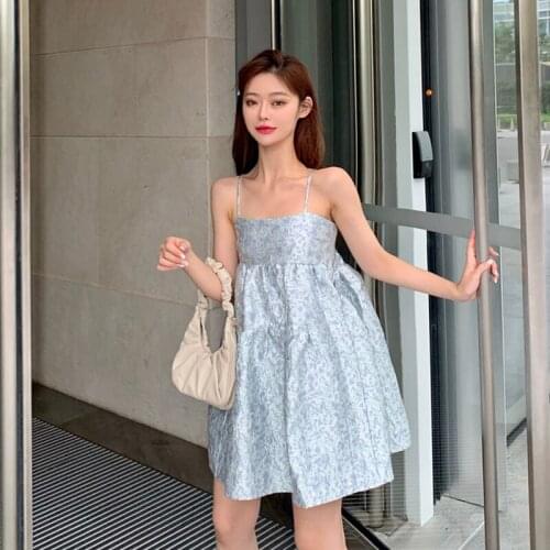 Sannian Sling Dress Women Summer 2021 Sexy Cute And Sweet New Floral Pattern Small Dresses Ladies Clothes