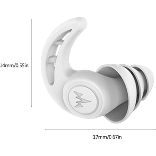 1Pair 3 Layer Soft Silicone Ear Plugs Tapered Sleep Noise Reduction Earplugs Sound Insulation Ear Protector