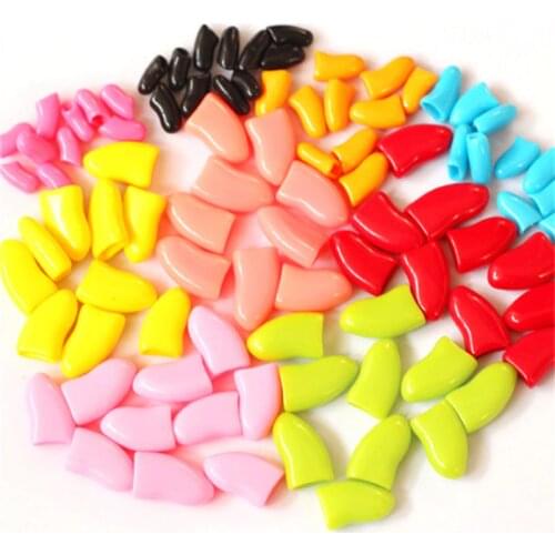 100 pcs - Cats Kitten Paws Grooming Nail Claw Cap+5 Adhesive Glue+5 Applicator Soft Rubber Pet Nail Cover/Paws Caps Pet Supplies