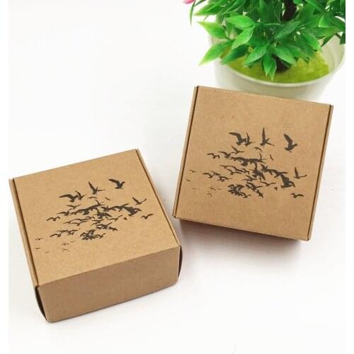 100PCS/lot Brown Paper Box for Wedding Favor Gift Candle Candy Cream Bottle Package Corrugated Boxes Free Shipping