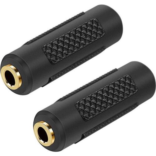 2Pcs 3.5mm Female to 3.5mm Female Jack Stereo Connector Coupler Adapter Audio Cable Extension for MP3 DVD Headphone Car AUX