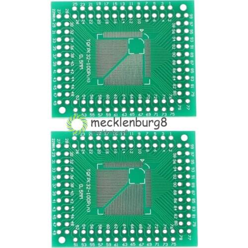 5Pcs NEW QFP TQFP LQFP FQFP 32 44 64 80 100 LQF SMD Turn to DIP Adapter PCB Board Converter Plate 0.5/0.8 mm