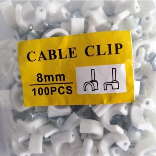 8MM Circle Path Circle cable clips cable nail wire clips 100PCS/bag