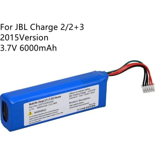 New 6000mAh Battery for JBL Charge 2+ /Charge 2 Plus /Charge 3 (2015 Version ) Replacement speaker battery GSP1029102R