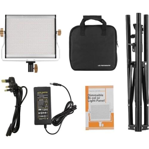 Andoer Plastic & Aluminum Alloy LED Video Light 29W Panel Fill-in Lamp 480Pcs LED Lamp With lingt tripod stand + Storage Bag