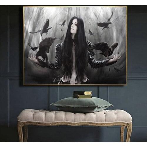 Angel girl full drill square Crystal Painting Diamond Embroidery crow bird Full squear round 5d Diy diamond painting kits Mosaic