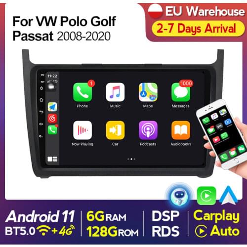 Car Stereo DVD GPS Navigation For VW Volkswagen Passat Polo Golf 2008-2020 IPS Screen intelligent Video Player Carplay Head unit