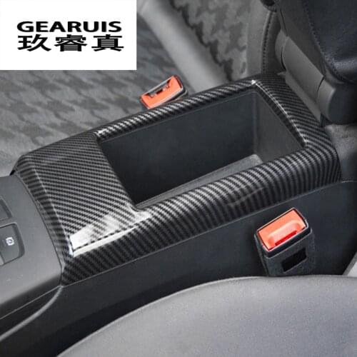 Car Styling Carbon Fiber Central Armrest Storage Box Panel decoration Covers Stickers Trim For Audi A3 8V Interior Accessories