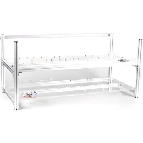 Open Air Miner Mining Frame Rig Case Up to 8GPU for Bitcoin Crypto Coin Currency with Multi-Fan Position for Graphics Card