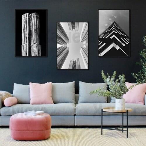 Retro Black & White Poster Canvas Modern City Architecture Building Landscape HD Poster And Print Wall Art Painting Home Decor