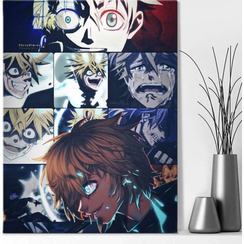Black Clover Luck Voltia Anime Collage Home Decor Canvas Posters Prints Decoration Art Wall Pictures Living Room Painting