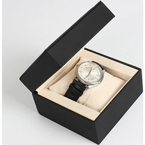 Black Portable Single Slot Watch Box Superior Leather Storage Case Holder