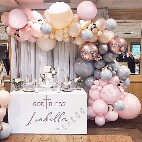 170Pcs Big Pink Balloon Garland Arch Baby Shower Girl Rose Gold Foil Helium Balloons Wedding Birthday Anniversary Decoration