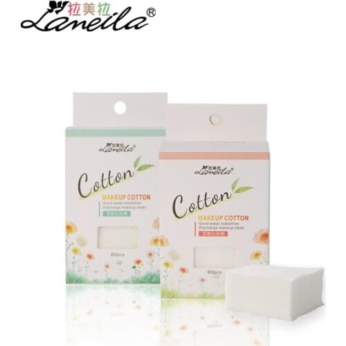 Double-Effect Cotton Puff Facial Wipe Disposable Cleaning Face Towel Cotton Boxed 80 Pcs B1065