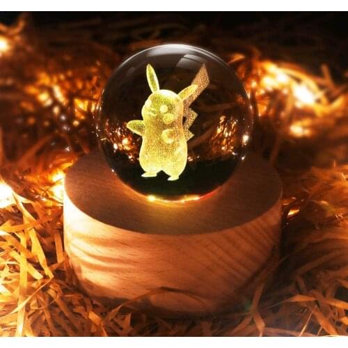 HY 3D Crystal Ball LED 16 Colors Changing Anime Light Table Lamp for Room Decor,Birthday Christmas Gifts for Kids Boys Girls