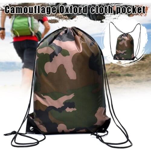 Camouflage Backpack Drawstring Gym Bag Travel Sport Outdoor Bag Lightweight Drop Shipping Сумка