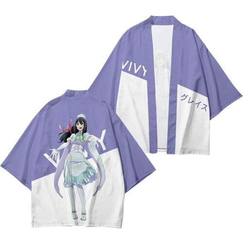 Anime Vivy -Fluorite Eyes Song- Diva Estella Yukata Kimono Cloak Cosplay Men Women Haori Cardigan Coat Bathrobe Sleepwear Tops