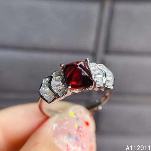 KJJEAXCMY fine jewelry 925 sterling silver inlaid natural Garnet new Womans popular ring Support test with box