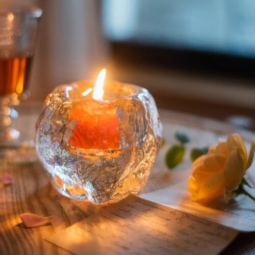 Ice Cave Candle Cup Candlestick Decoration Desktop Decoration Glass Romantic Candle Light Evening Table Crystal Nordic