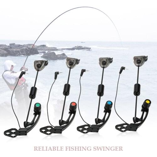 Lixada 4PCS Fishing Swingers LED Hanger Sensor Swinger Fishing Wiggler Illuminated Bait Alarms Indicator for Carp pesca Accesary