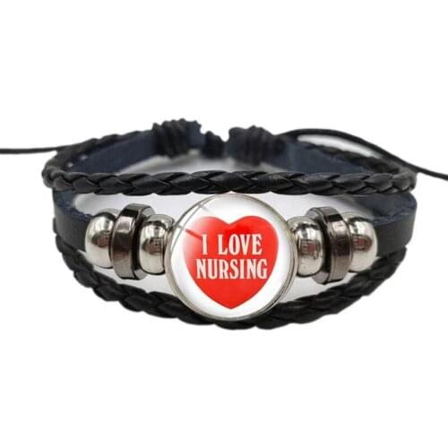 Fashion Multi-Layer Bracelet Ohm Om Aum Buddha Statue Glass Dome Casual Black Leather Braided Buddha Bracelet