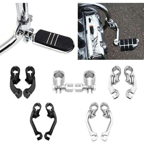 Motorcycle Foot Peg Clamps 32mm 1.25" Highway Footpegs Engine Guard Foot Pegs Mounts for Harley Suzuki Yamaha Kawasaki Honda