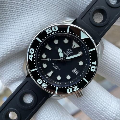 SD1971 Mens Diving Watch STEELDIVE Design Super Luminous 45mm 316L Case Japan NH35 Movement Ceramic Bezel 200M Waterproof Watch