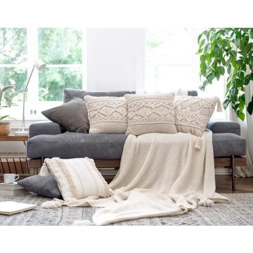 2021 New Boho Cushion Cover 45x45cm Cotton Embroidered Throw Pillow Covers Decorative Pillow Case For Sofa Bed Chair Home Decor