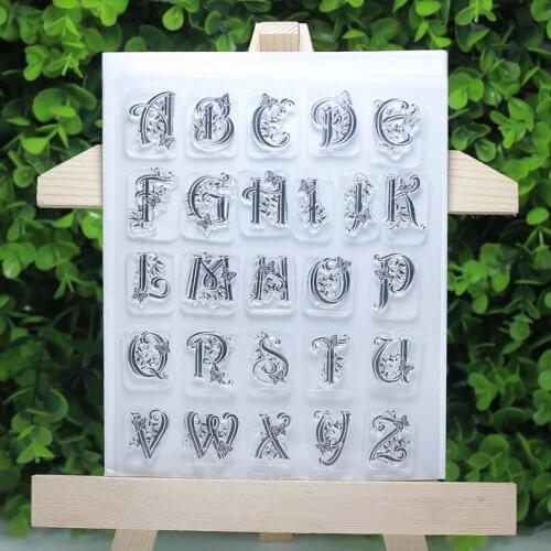 Flower butterfly Artistic font A-Z transparent clear stamps for Scrapbooking/Card Making/Stamps set stationery decoration Supply