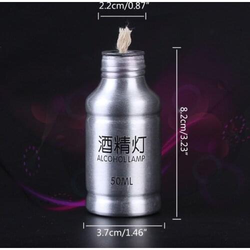 Portable Mini 50ml Aluminum Alloy Alcohol Burner Lamp Chemistry Lab Equipment A0KA