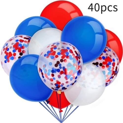 Holiday Decoration Blue Red Series Digital Balloon Paper Fan Flower Background Arrangement Props Independence Day Globos