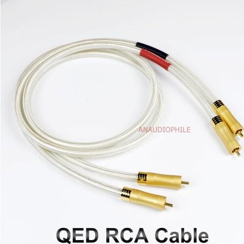 QED HiFi RCA Cable Sliver Plated Dual Shield Excellent Bass HiFi RCA Audio Cable DAC Amplifier