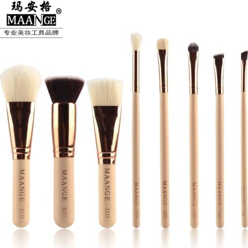 Hot Selling 8 Cosmetic Brushing Black Pole Rose Golden Tube Sleeve Brushing High-quality Cosmetic Tools Makeup Gift for Women