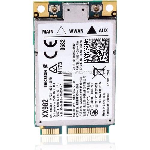 Unlocked DW5530 Wireless Mobile Broadand Modul F3507G Mini PCL-E HSDPA WCDMA GSM +GPS 3G WWAN Card for Dell 12 10 E4200 M2400