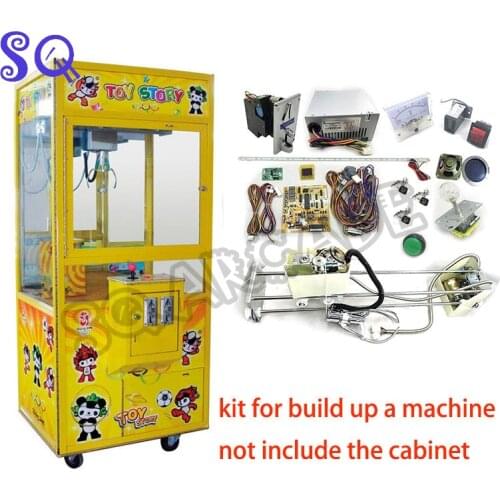 With motherboard power supply crane claw joystick buttons coin acceptor speaker 110-220V AC Toy Crane Machine DIY kit