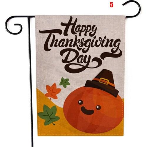 Happy Thanksgiving Flag Colorful Turkey Pumpkin Hanging Flag Autumn Theme Party Decoration for Home Garden Courtyard UD88