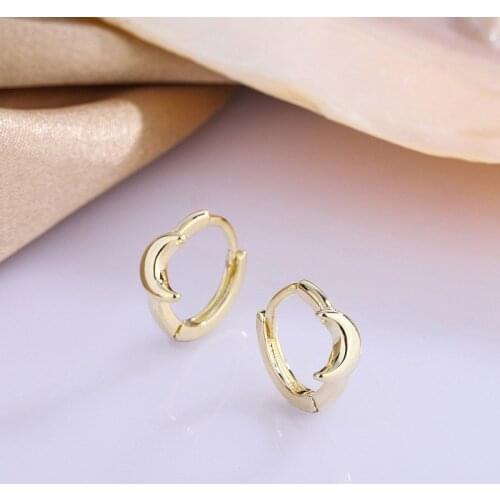 Small Moon Earrings Hoop For Women Simple Piercing Jewelry Gold Color Statement Ear Accessories Wholesale Gifts KBE112