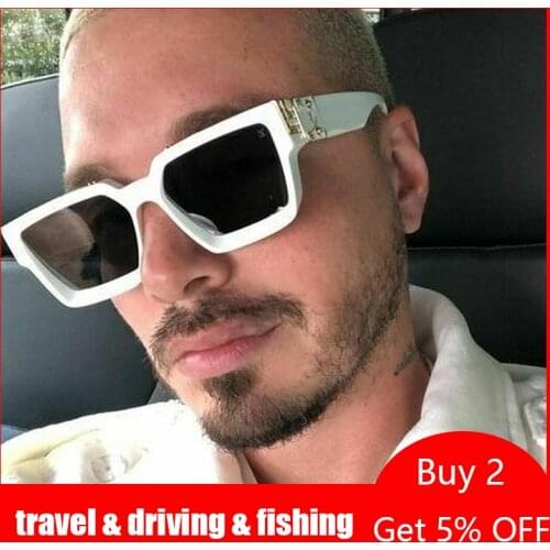 2021 Large Frame Square Sunglasses Men Luxury Brand Designer Oversized White Shades For Women Vintage Gradient Sun Glasses UV400