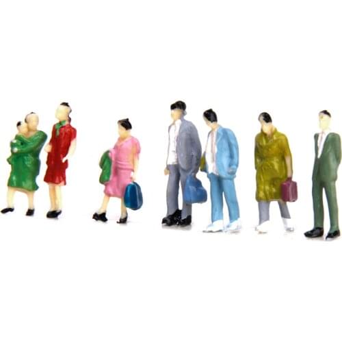 Lot 50pcs Painted Model Train Stand People Figures Railway Layout Scale HO