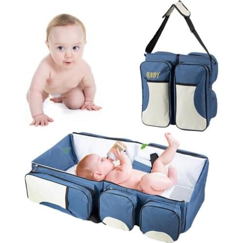 Maternity Bag/Baby Crib/Baby Mat, Multi-functional 3-in-1 Crib Baby Large Diaper Changing Table Mat Tote Bag Baby Travel Bag