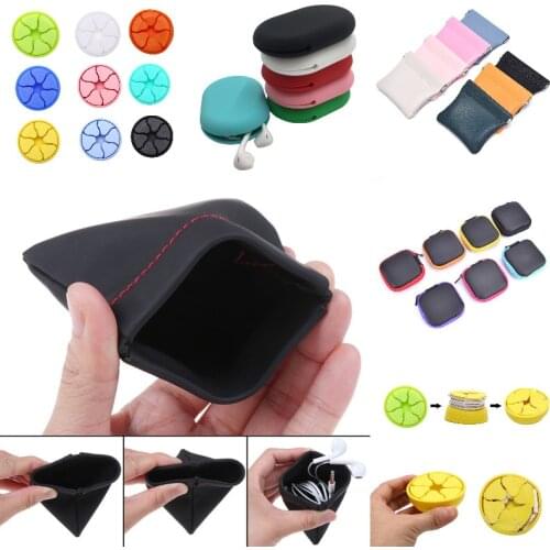 Earphones Storage Bag USB Data Cable Organizer For Earphones Digital Cables Portable Mini Earphone Holder Cord Wire Cable Winder