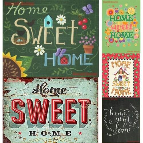 Top popular 5d diamond painting full set home sweet 5d diamond embroidery full set house picture of rhinestones diamond painting