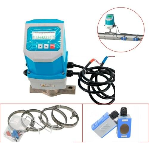 TUF-2000F+TM-1 Portable Digital Waterproof Fixed Ultrasonic Flowmeter Flow Meter with Clamp-on Sensor TM-1 DN50-700mm